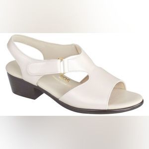 SAS Suntimer Comfort Cushioned Heeled Sandals‎ White Size 6½ N Narrow